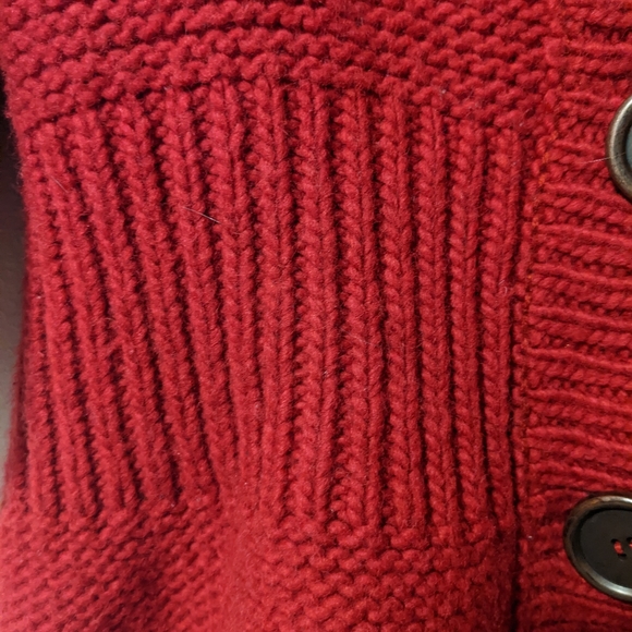 Free People Red Knit Sweater Shaw Coklar - Picture 4 of 9